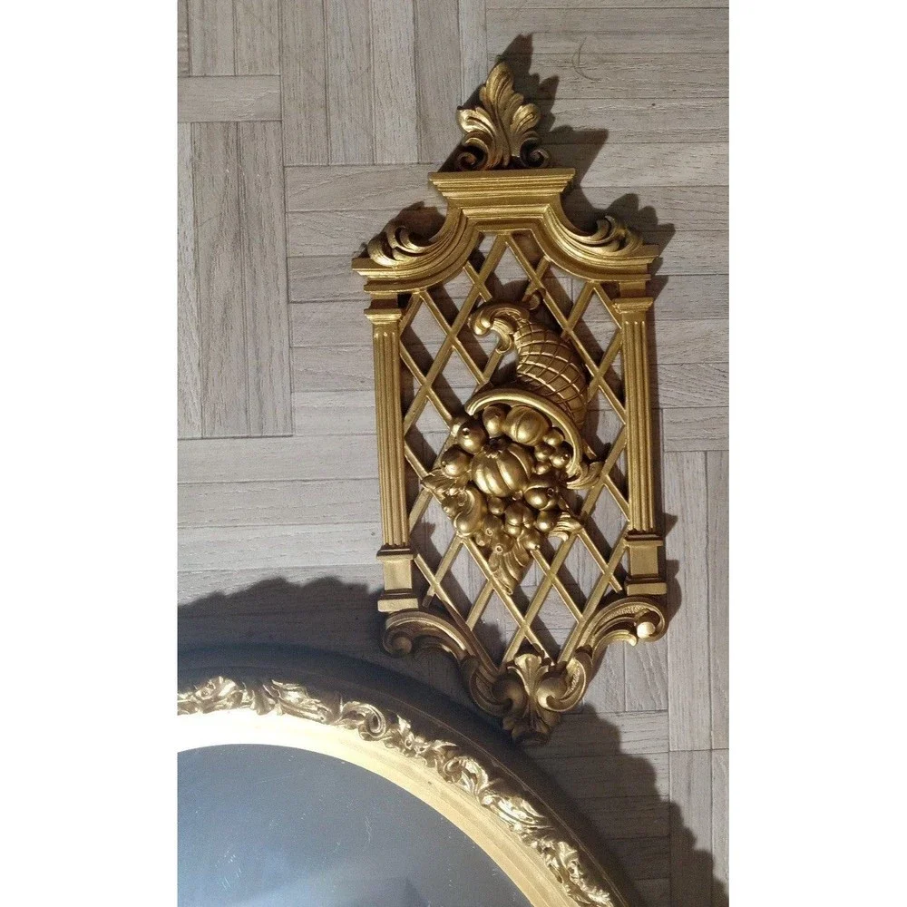 Vintage GILT WALL HANGING MIRROR SET